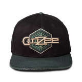 Forest Green Snapback hat- Black/Green
