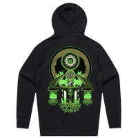 Green Earth Zip Up Hoodie - Black