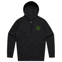 Green Earth Zip Up Hoodie - Black