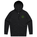 Green Earth Zip Up Hoodie - Black