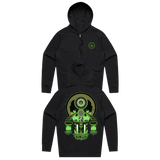 Green Earth Zip Up Hoodie - Black